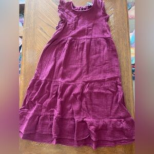 Blue Rain Girls' Magenta Tiered Maxi Dress